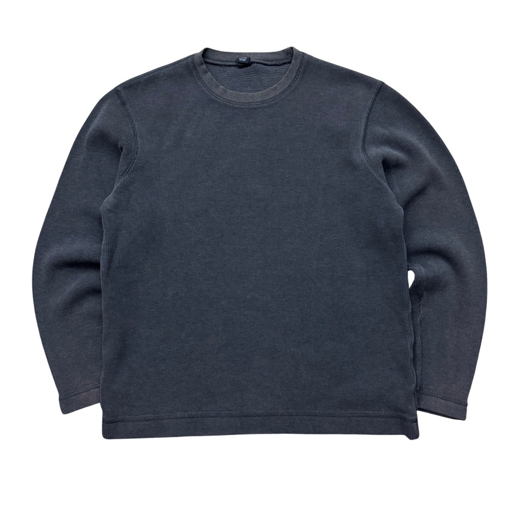 Vintage Gap Thick Thermal Shirt Waffle Knit Long Sleeve Blue M